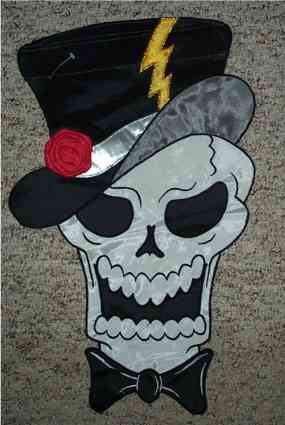 Skeleton Face Mini Garden Flag - Click Image to Close